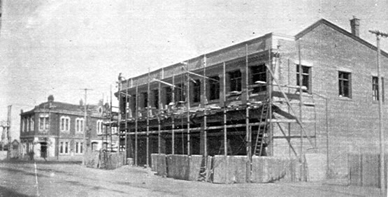 Construction of the Raven Street store in the early twenties. Store construction
