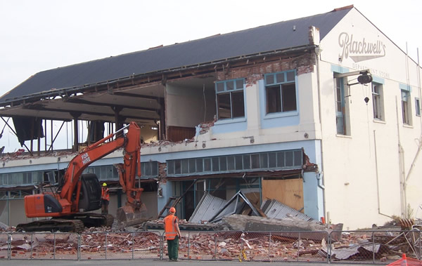 Demolition of Blackwells Store, Kaiapoi